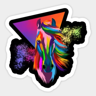 Rainbow Horse Colorful look Sticker